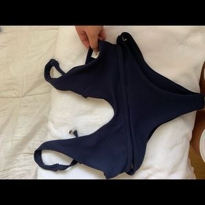 Blue deep cut bikini